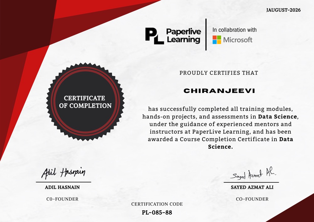 Data Science & AI Expert certificate